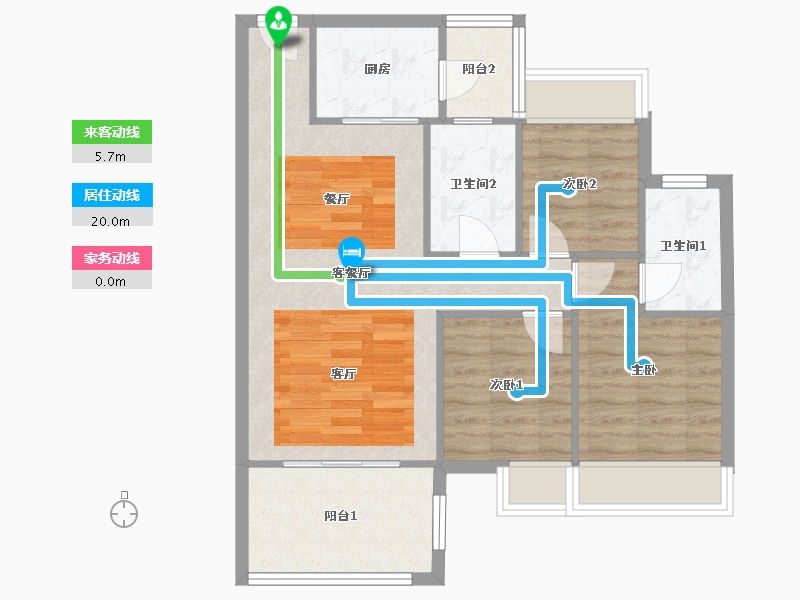 广东省-佛山市-盛凯尚城-74.32-户型库-动静线