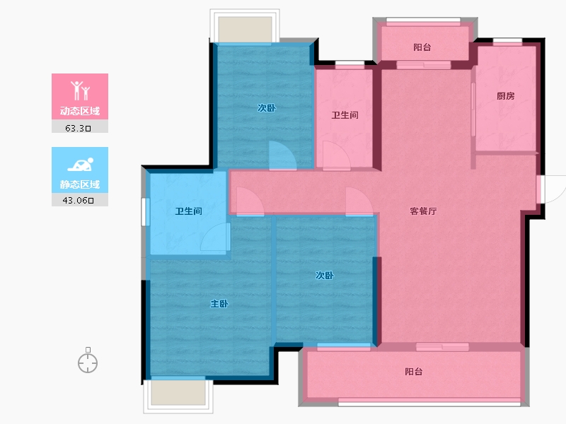 福建省-莆田市-仙游富力院士廷-96.00-户型库-动静分区