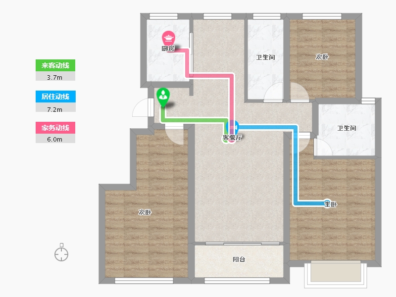 河北省-保定市-滨河美居一号院-87.11-户型库-动静线