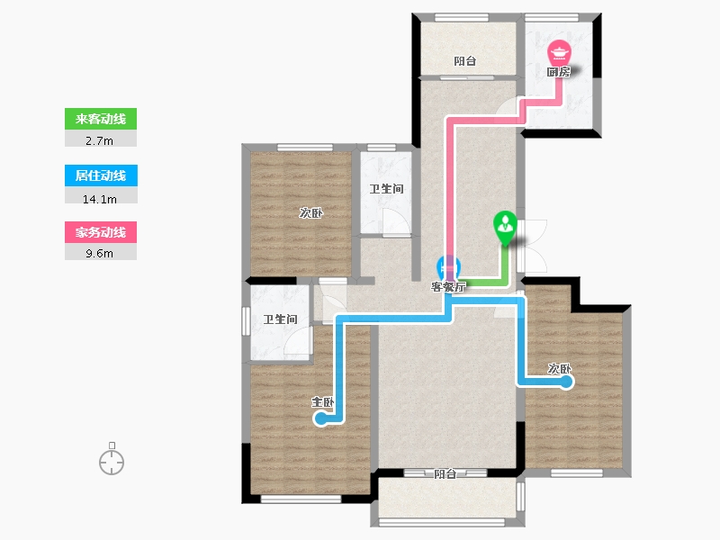 山东省-德州市-通泰景华苑-118.00-户型库-动静线