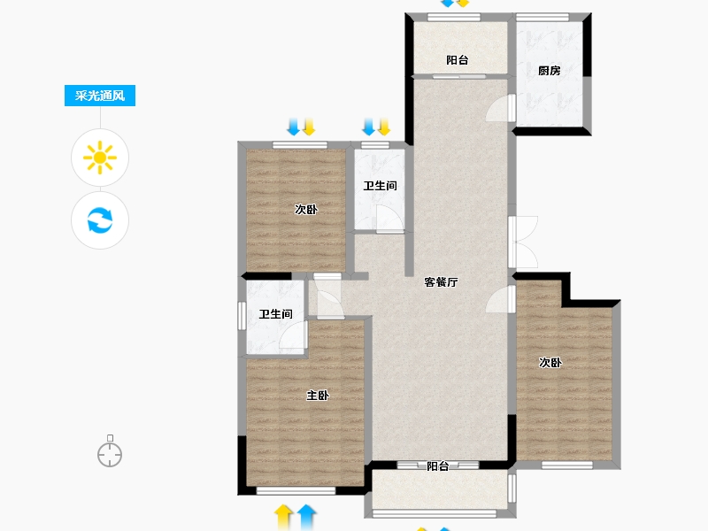 山东省-德州市-通泰景华苑-118.00-户型库-采光通风