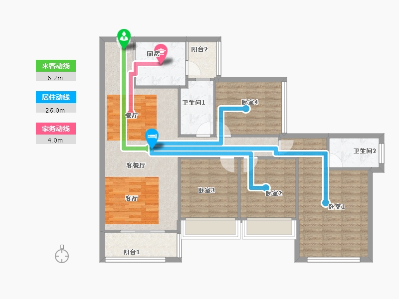 广东省-佛山市-龙光天瀛-100.67-户型库-动静线