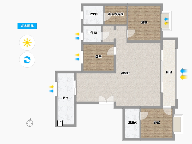 河北省-张家口市-西山国际城-109.00-户型库-采光通风