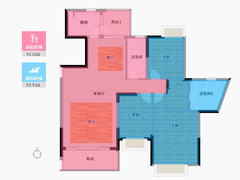 广东省-佛山市-美立方花园-113.04-户型库-动静分区