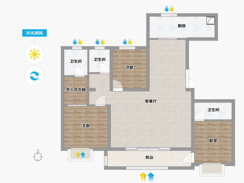 河北省-张家口市-西山国际城-109.00-户型库-采光通风