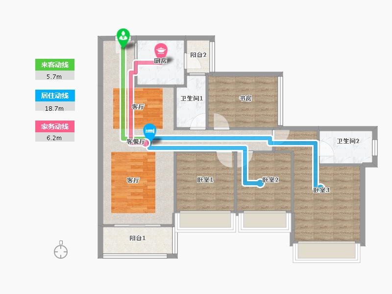 广东省-佛山市-龙光天瀛-93.20-户型库-动静线