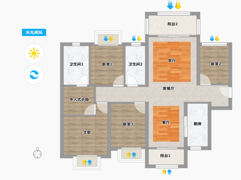 广东省-佛山市-新城招商誉府-89.19-户型库-采光通风