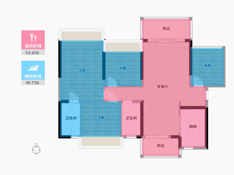 广西壮族自治区-南宁市-云星钱隆御园-100.00-户型库-动静分区