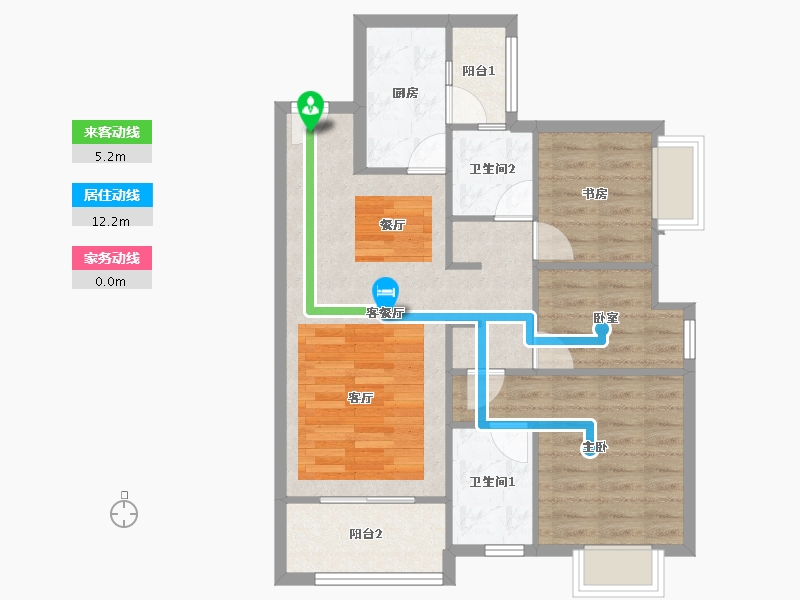 广东省-佛山市-新城招商誉府-73.93-户型库-动静线