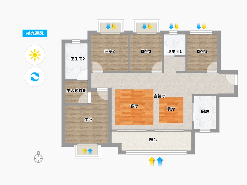 广东省-佛山市-新城招商誉府-86.20-户型库-采光通风