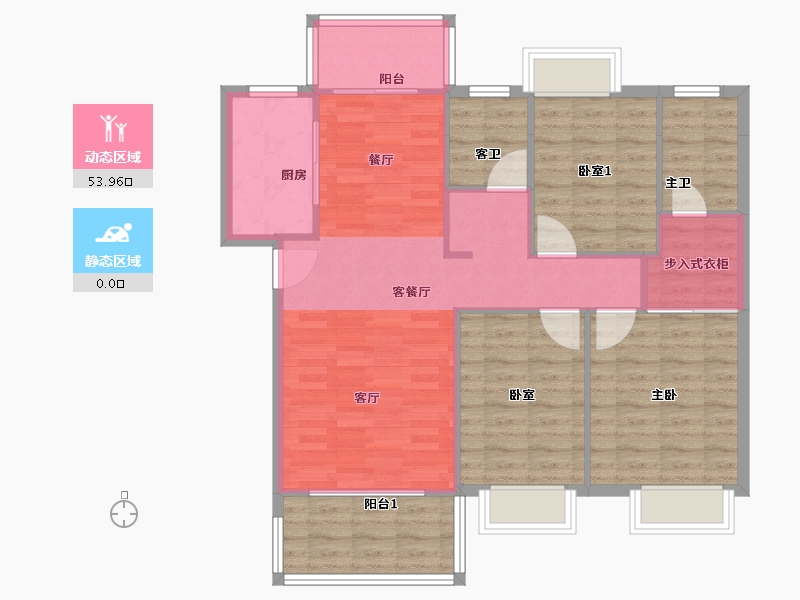 安徽省-阜阳市-新华学府庄园-95.99-户型库-动静分区