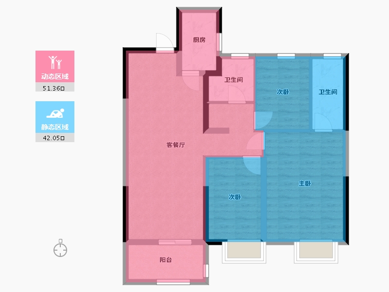 湖北省-咸宁市-福星惠誉-98.00-户型库-动静分区