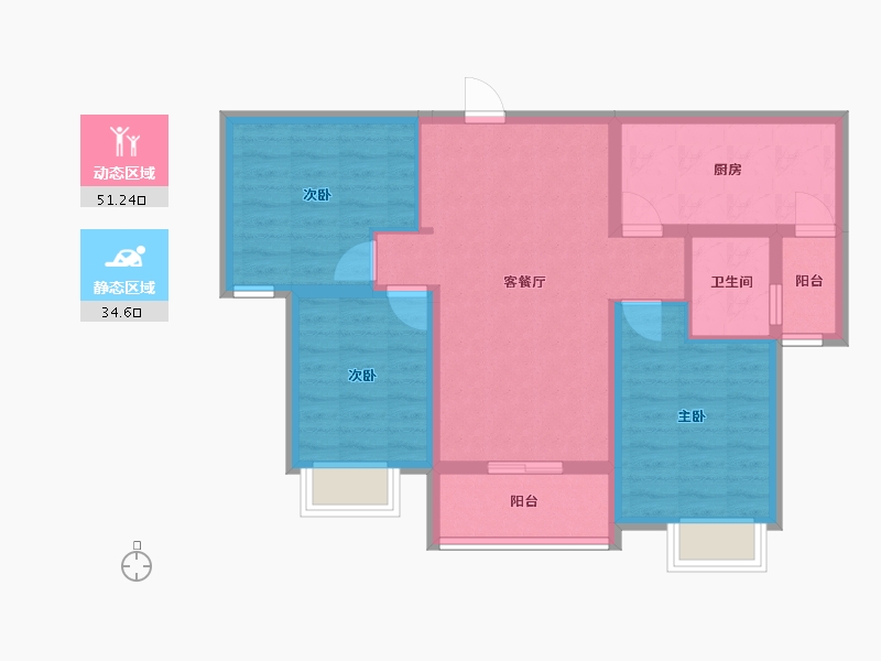 河北省-邢台市-金桂园-85.00-户型库-动静分区