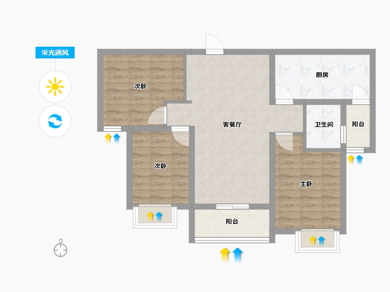 河北省-邢台市-金桂园-85.00-户型库-采光通风