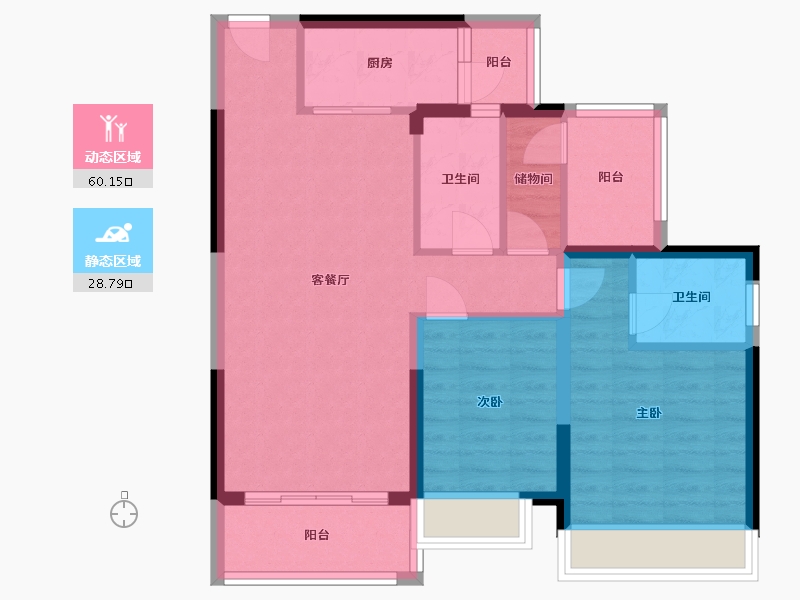 广东省-梅州市-大咖奥二期03-90.00-户型库-动静分区