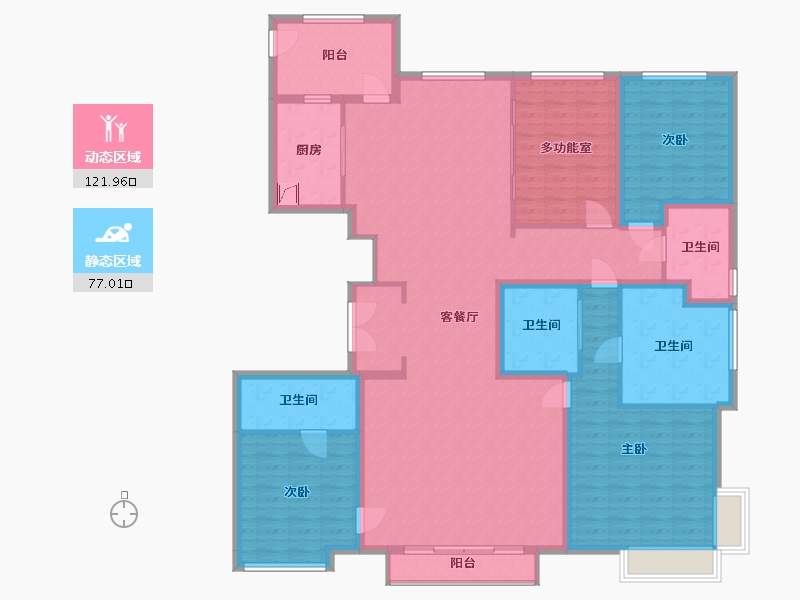 北京-北京市-石榴庄金茂府-190.00-户型库-动静分区