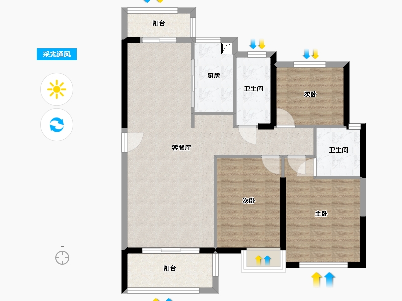 福建省-泉州市-永隆欣悦华庭-92.00-户型库-采光通风