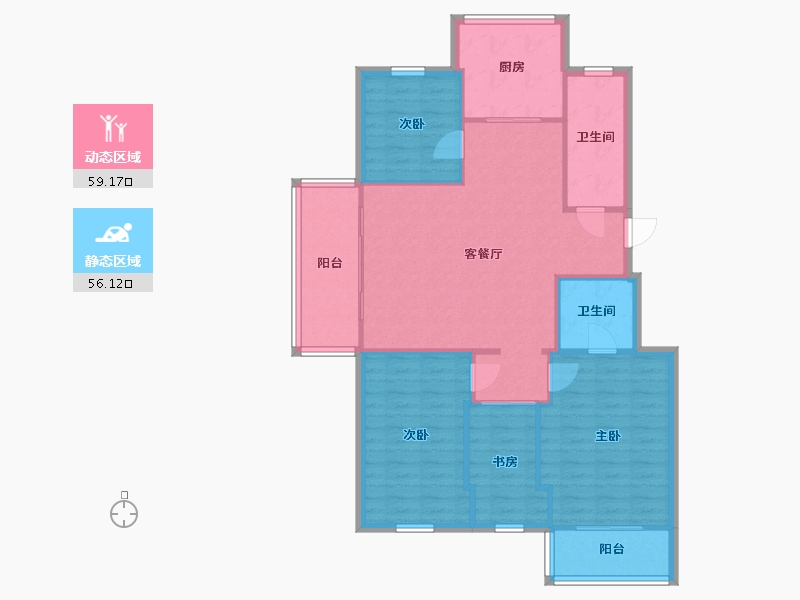 江苏省-南京市-雅舍园-102.00-户型库-动静分区