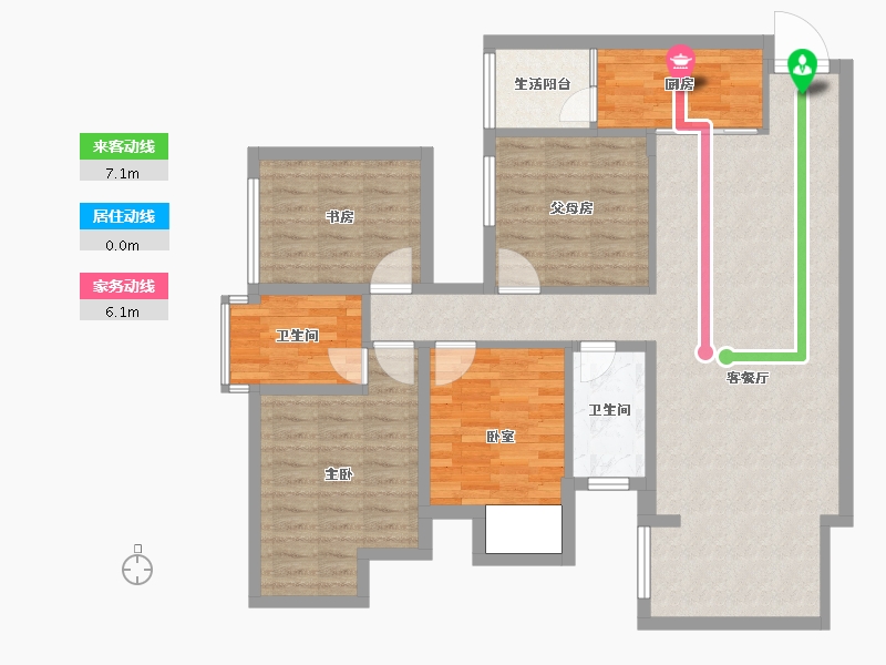 广西壮族自治区-南宁市-路桥锦绣新城三期-111.43-户型库-动静线