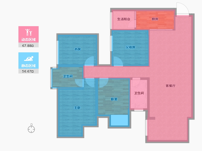 广西壮族自治区-南宁市-路桥锦绣新城三期-111.43-户型库-动静分区