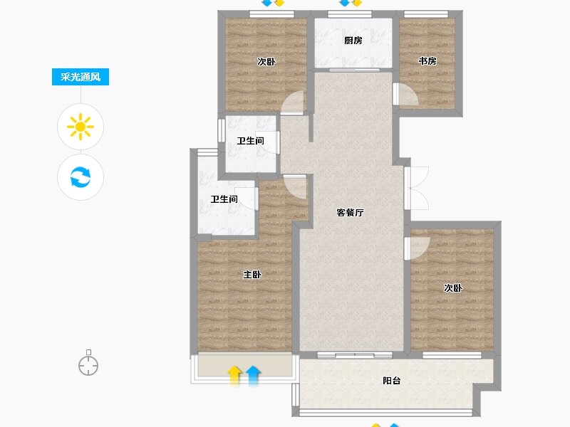 江苏省-镇江市-珑蟠里128-99.00-户型库-采光通风