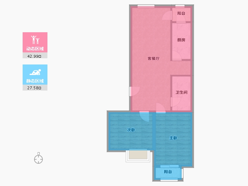 北京-北京市-京城雅苑-70.00-户型库-动静分区