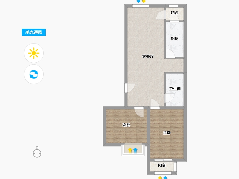 北京-北京市-京城雅苑-70.00-户型库-采光通风