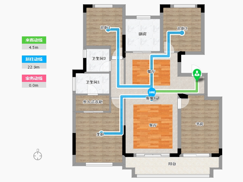 河南省-焦作市-中梁阳光城·壹号院-108.80-户型库-动静线