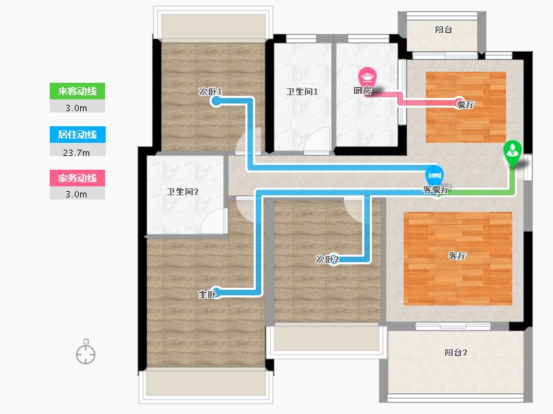 湖北省-黄石市-城投·育才府-102.41-户型库-动静线