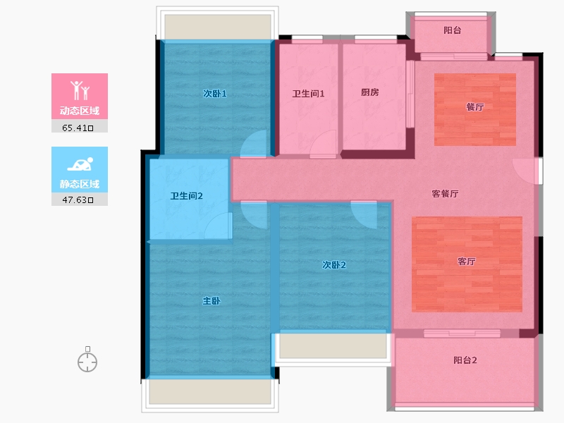 湖北省-黄石市-城投·育才府-102.41-户型库-动静分区