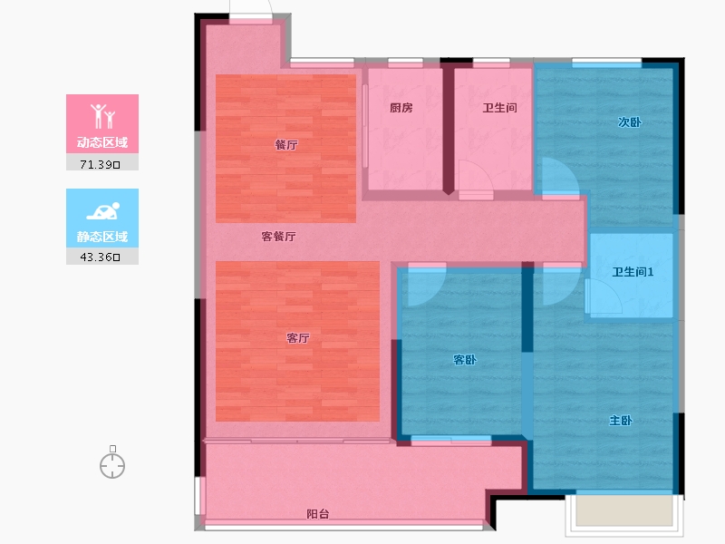 山东省-淄博市-天齐观棠府-104.00-户型库-动静分区