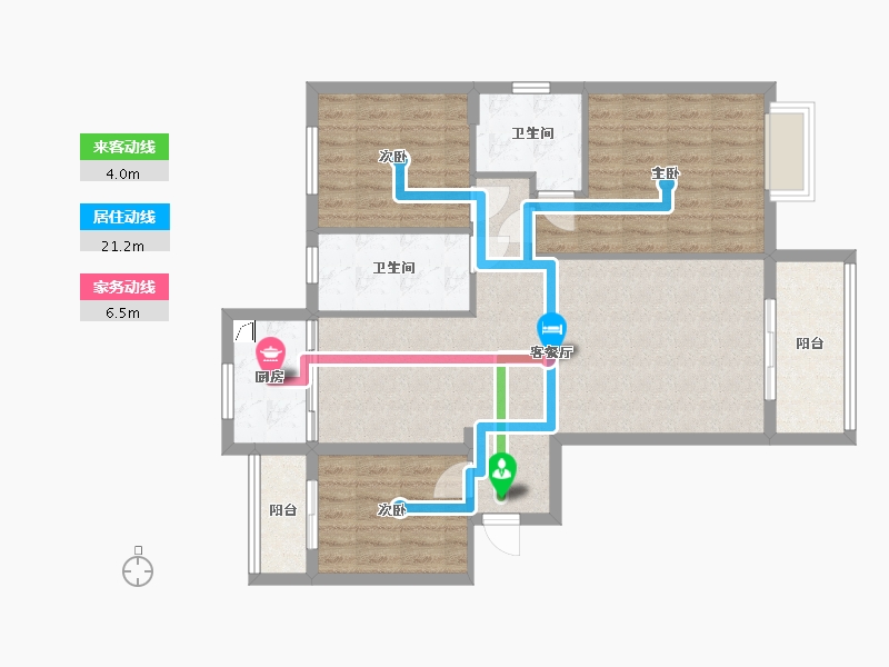 河南省-驻马店市-中亿·宝第住宅小区-484.00-户型库-动静线