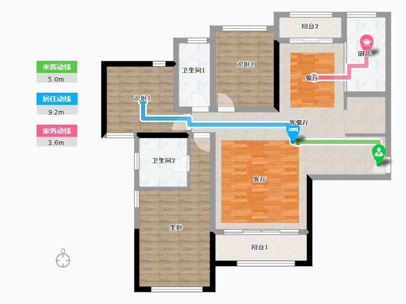 山东省-淄博市-茂业·雍翠华府-120.01-户型库-动静线