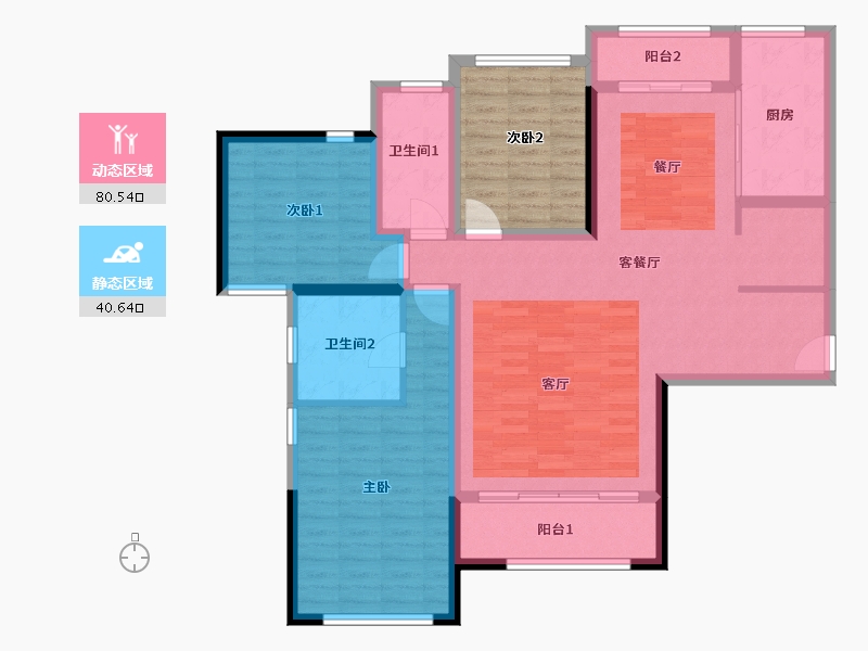 山东省-淄博市-茂业·雍翠华府-120.01-户型库-动静分区