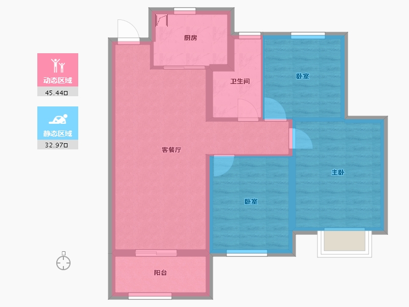 江苏省-无锡市-山水澜园-69.00-户型库-动静分区