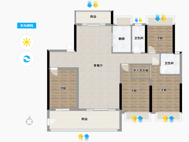 广东省-汕尾市-名晟花园-140.00-户型库-采光通风