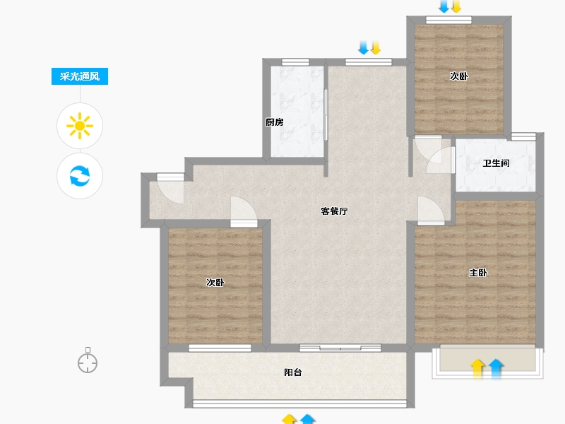 山东省-临沂市-星城悦府-99.00-户型库-采光通风