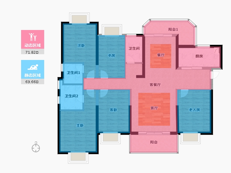 海南省-海口市-世茂秀英里-126.22-户型库-动静分区