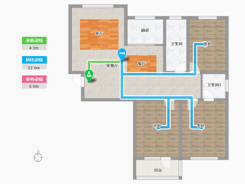 山东省-淄博市-冠博兰亭苑-115.47-户型库-动静线