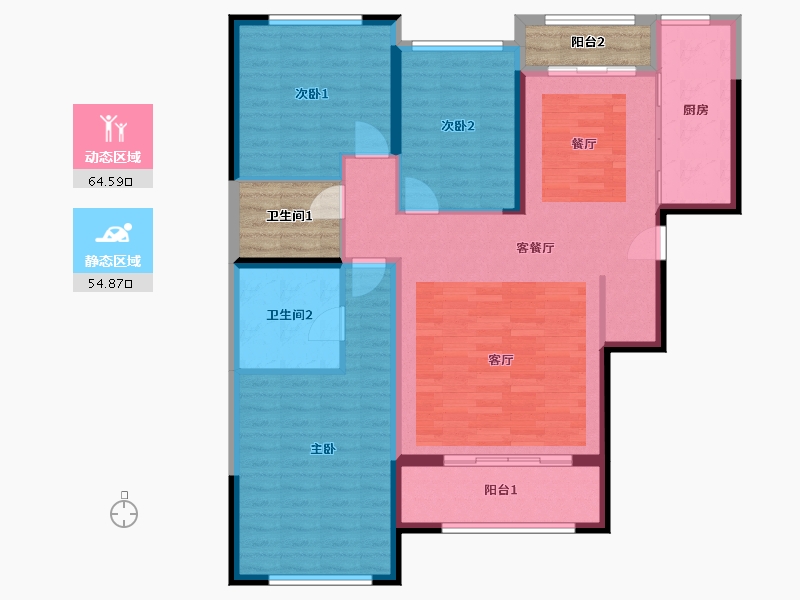 山东省-淄博市-茂业·雍翠华府-116.40-户型库-动静分区