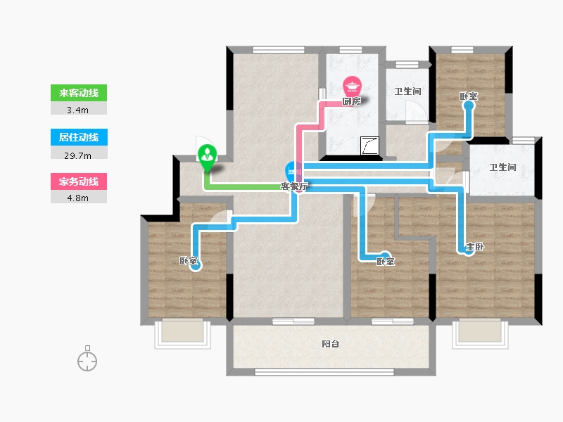 江苏省-常州市-桃李东方-120.00-户型库-动静线