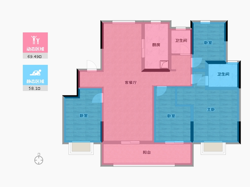 江苏省-常州市-桃李东方-120.00-户型库-动静分区