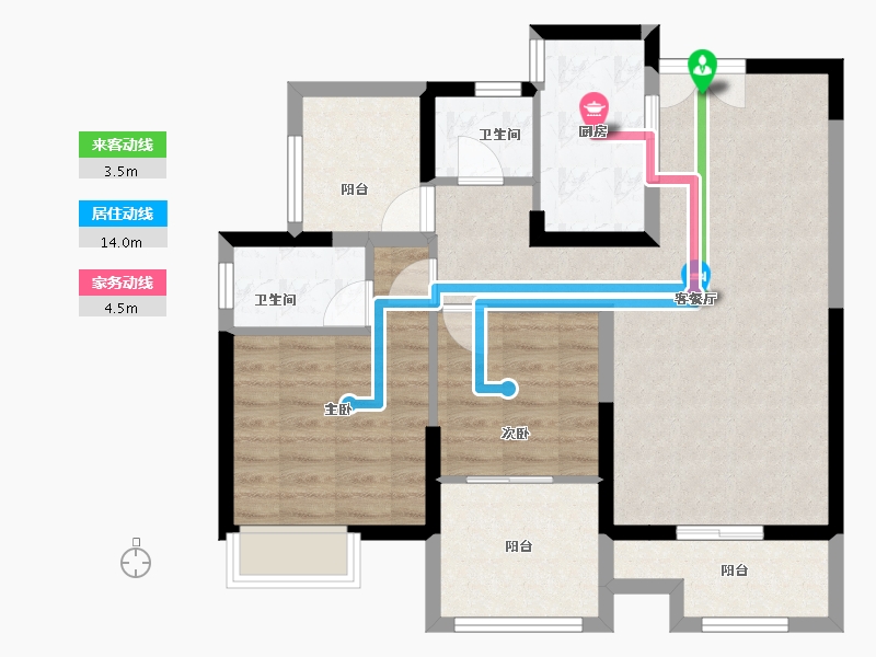 湖南省-湘潭市-潭州公馆-98.00-户型库-动静线