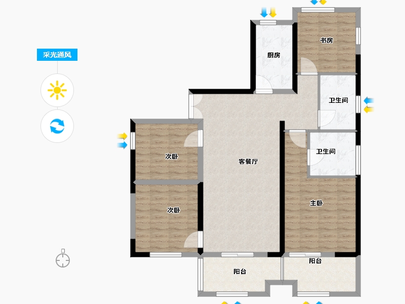 浙江省-湖州市-佳源·奚塘景城-115.00-户型库-采光通风