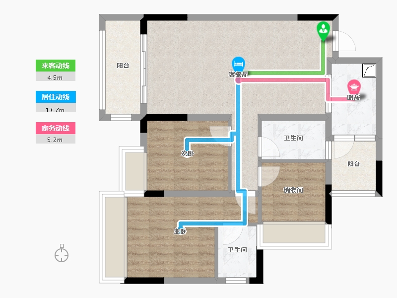 重庆-重庆市-天生别院-81.55-户型库-动静线