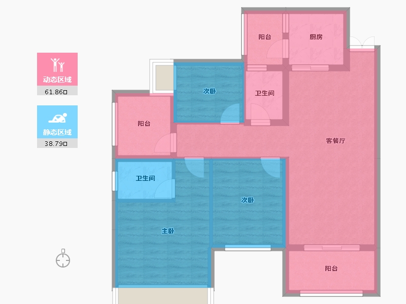 贵州省-贵阳市-谦翔樾峰-92.00-户型库-动静分区