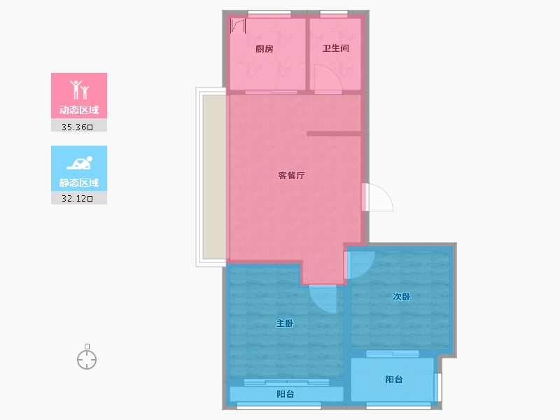 上海-上海市-大华锦绣悦府-60.00-户型库-动静分区