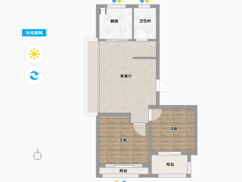 上海-上海市-大华锦绣悦府-60.00-户型库-采光通风