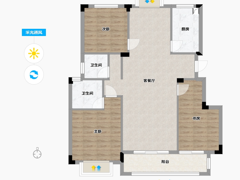 浙江省-绍兴市-江山里-100.00-户型库-采光通风