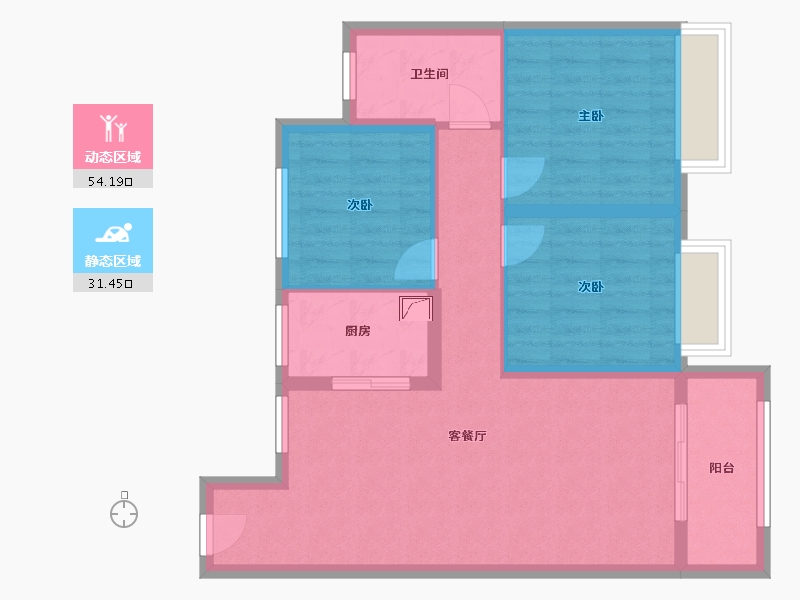 安徽省-阜阳市-京师国府-90.00-户型库-动静分区